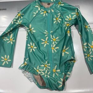 Tea Collection Green and Yellow Rashguard Swimwear